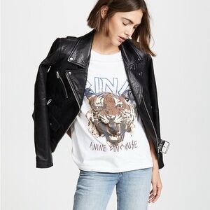 Anine Bing Tiger Graphic Print Tee T Shirt Size M Medium Annie